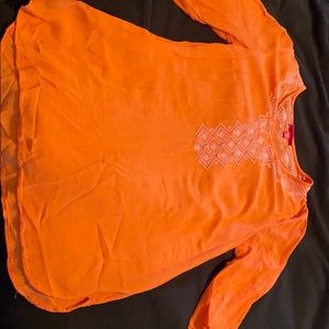 Orange tribal design tunic